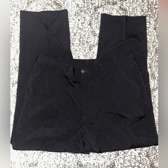 PGA Tour Pants‎ Mens 38x30 Black Golf Flat Front Regular Fit Chino Activewear - Picture 1 of 4